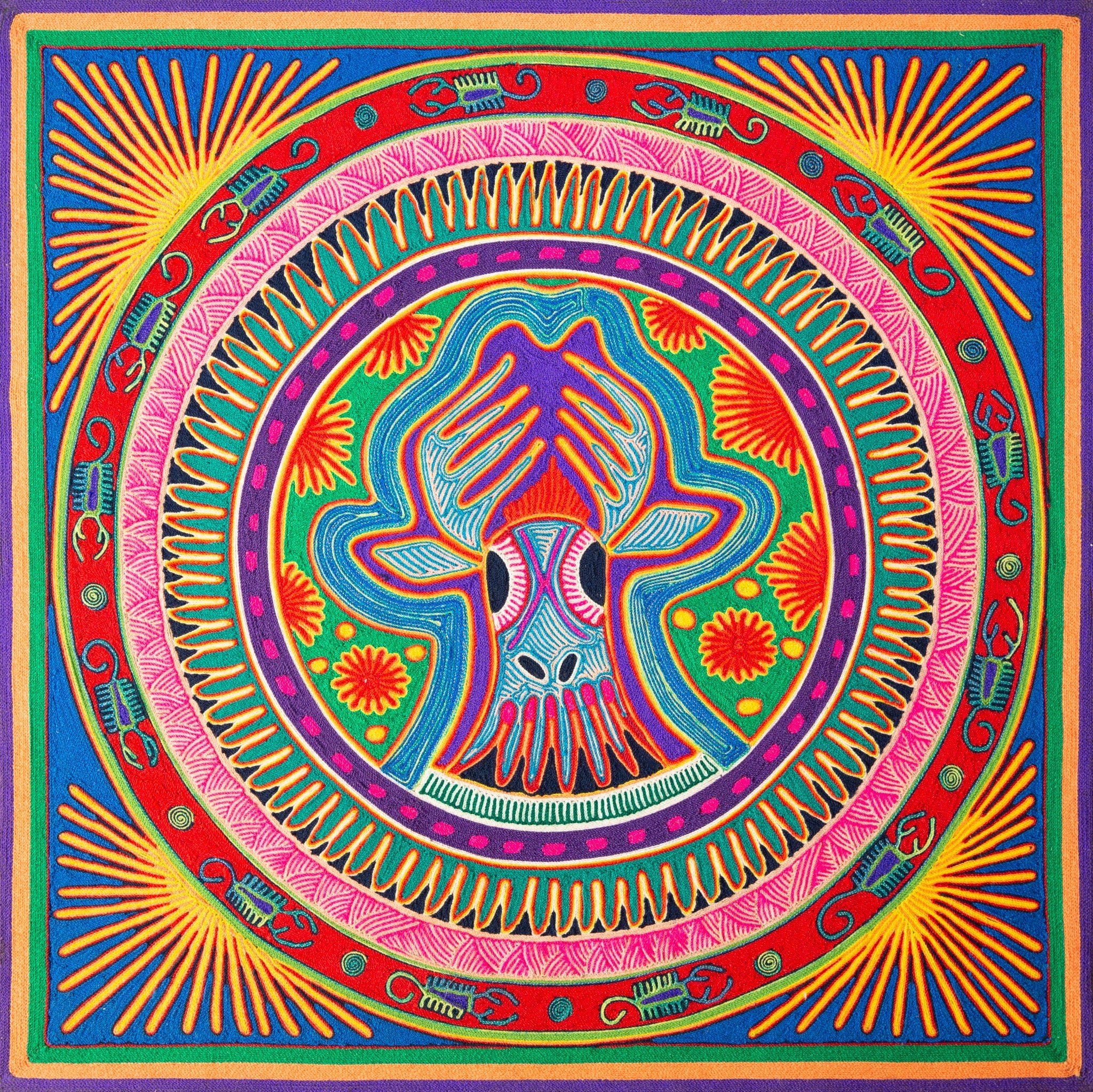 Huichol Yarn Painting Print • L - 131 - Huichol Arts