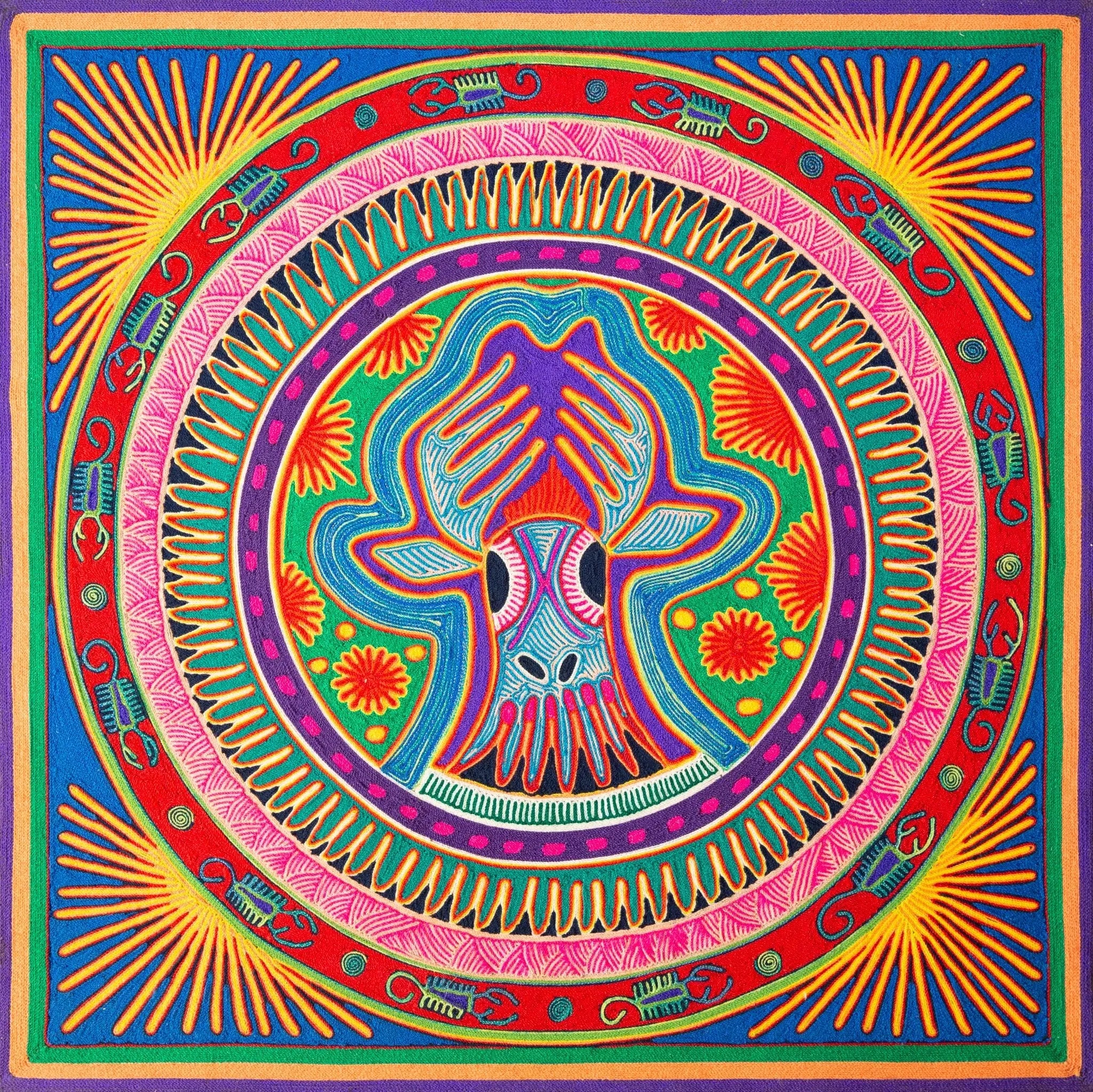 Huichol Yarn Painting Print • L - 131 - Huichol Arts