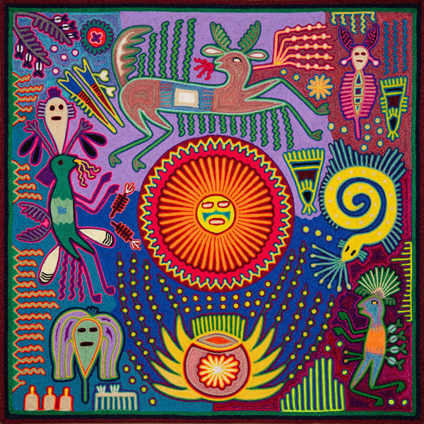 Huichol Yarn Painting Print • L - 264 - Huichol Arts