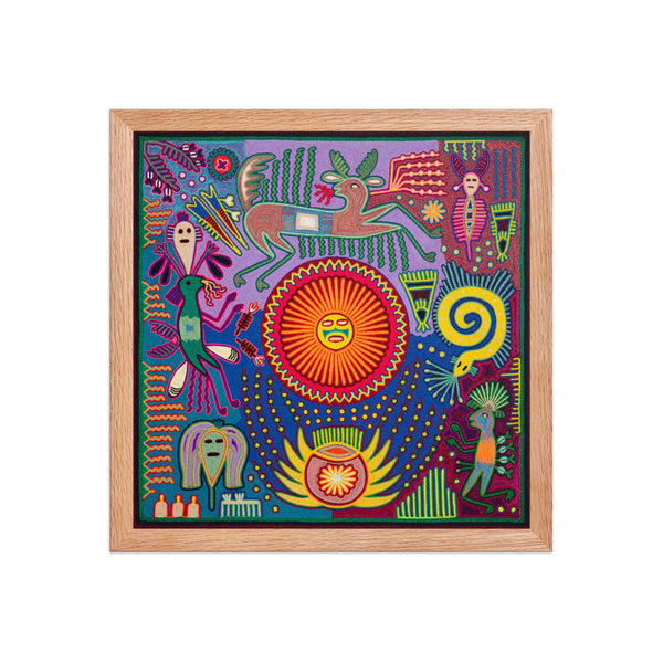 Huichol Yarn Painting Print • L - 264 - Huichol Arts