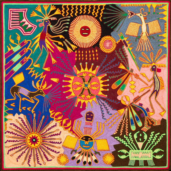 Huichol Yarn Painting Print • L - 345 - Huichol Arts