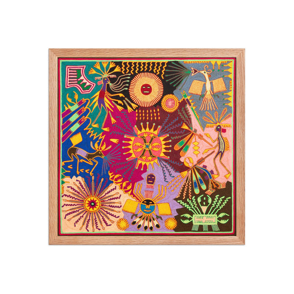 Huichol Yarn Painting Print • L - 345 - Huichol Arts