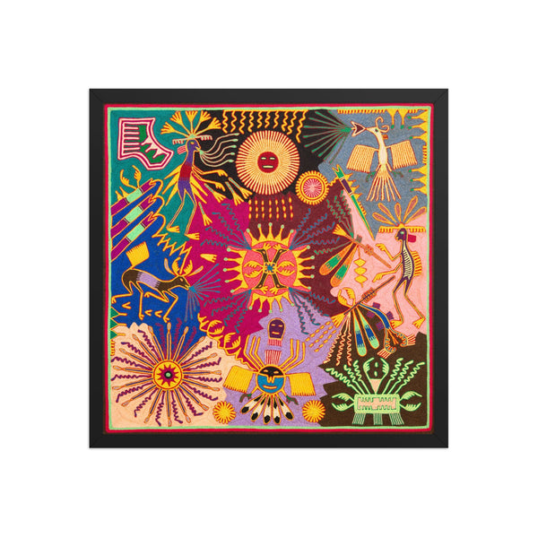 Huichol Yarn Painting Print • L - 345 - Huichol Arts