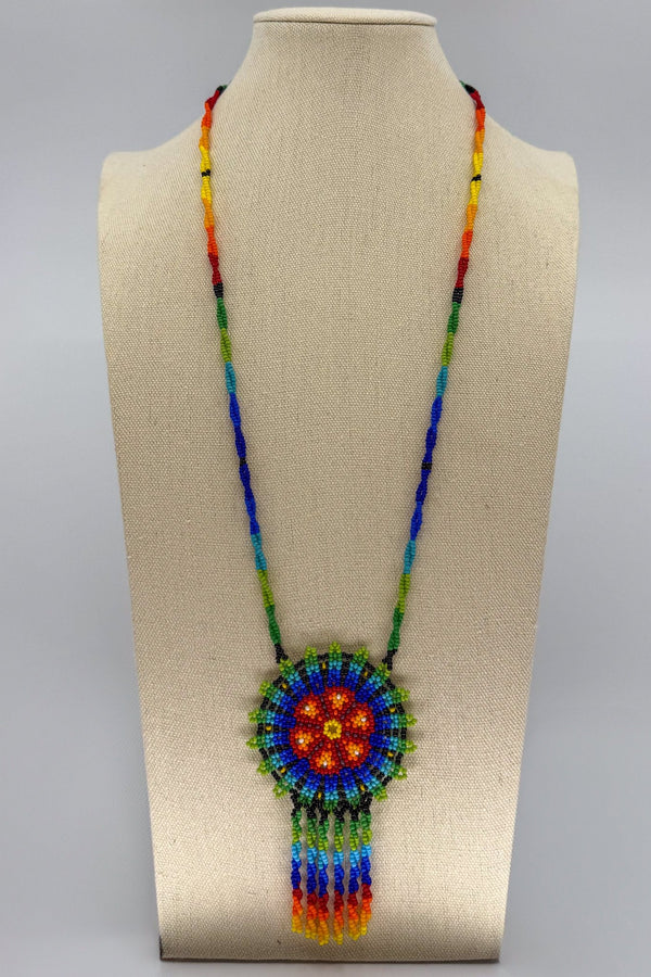 Blue Hicuri Necklace - Huichol Arts