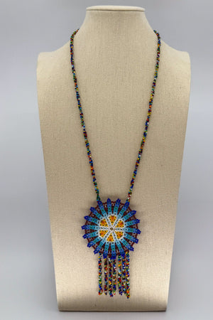 Blue Hicuri Necklace - Huichol Arts