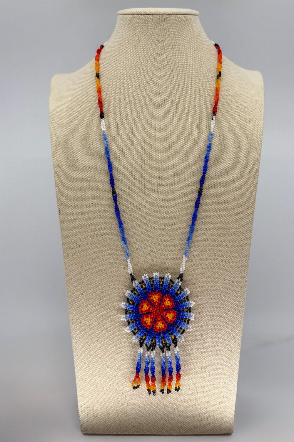 Blue Hicuri Necklace - Huichol Arts