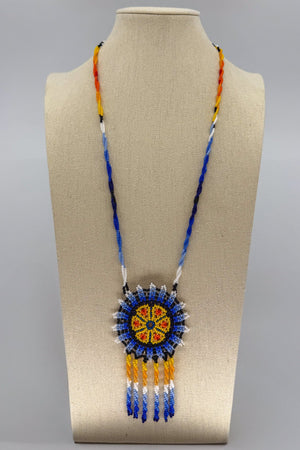 Blue Hicuri Necklace - Huichol Arts