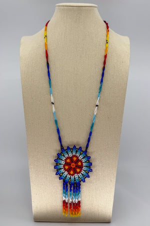 Blue Hicuri Necklace - Huichol Arts