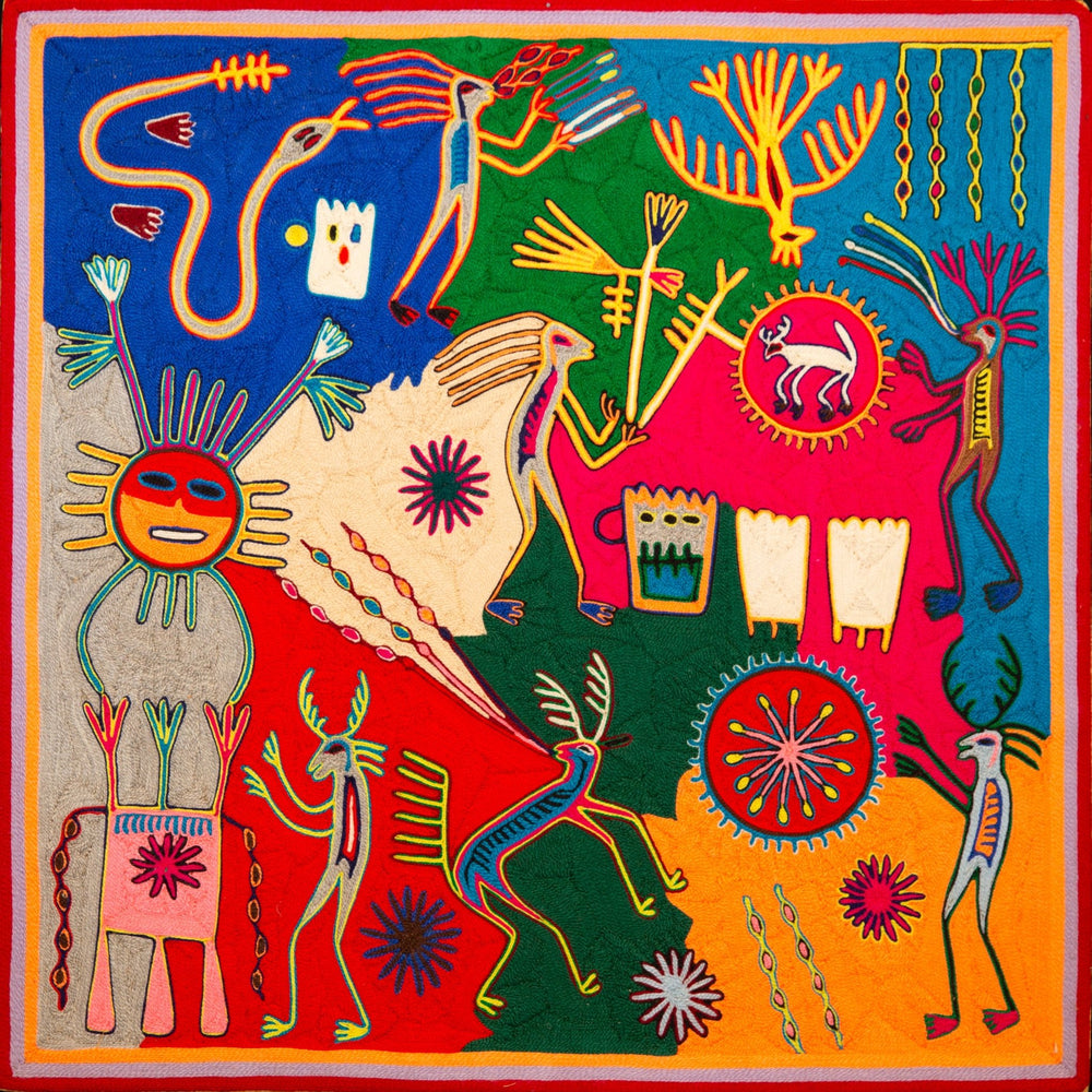 Doorway of the Tepu (Drum) - Huichol Arts