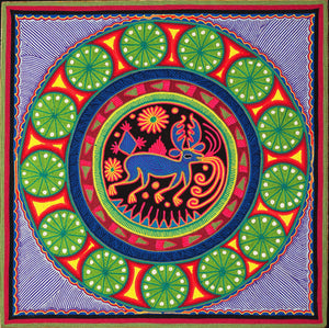 Huichol Yarn Painting Print • L - 001 - Huichol Arts