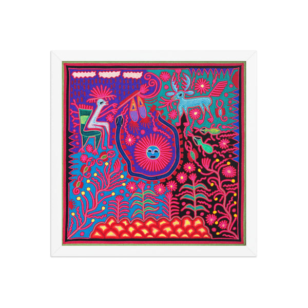 Huichol Yarn Painting Print • L - 002 - Huichol Arts