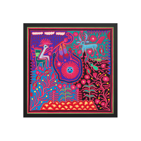 Huichol Yarn Painting Print • L - 002 - Huichol Arts