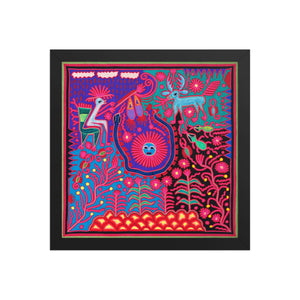 Huichol Yarn Painting Print • L - 002 - Huichol Arts