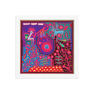 Huichol Yarn Painting Print • L - 002 - Huichol Arts
