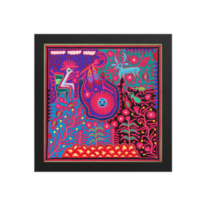 Huichol Yarn Painting Print • L - 002 - Huichol Arts
