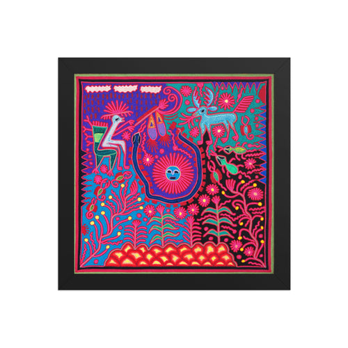 Huichol Yarn Painting Print • L - 002 - Huichol Arts