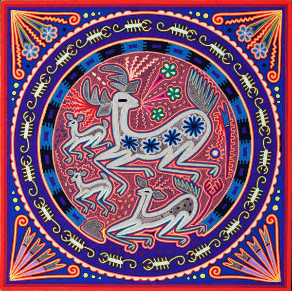 Huichol Yarn Painting Print • L - 003 - Huichol Arts