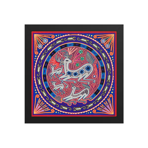 Huichol Yarn Painting Print • L - 003 - Huichol Arts
