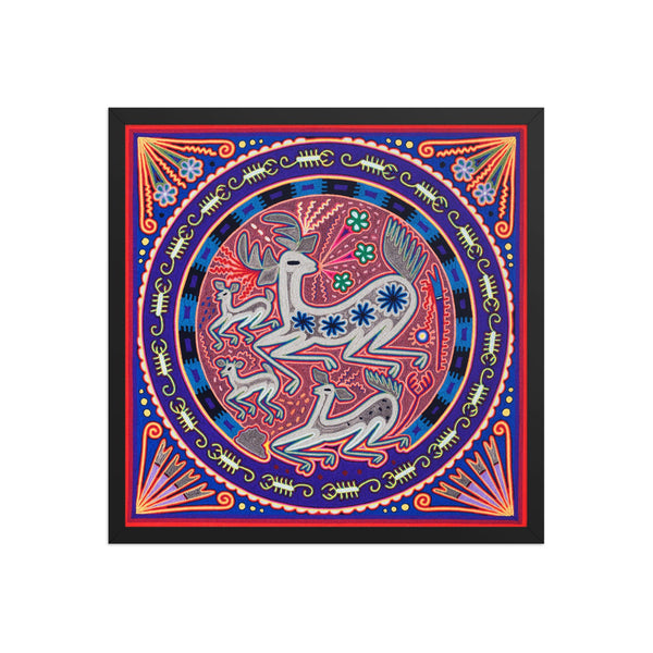 Huichol Yarn Painting Print • L - 003 - Huichol Arts