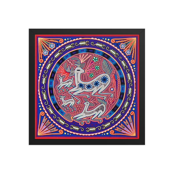 Huichol Yarn Painting Print • L - 003 - Huichol Arts