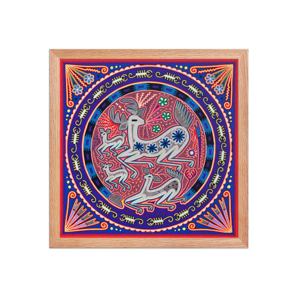 Huichol Yarn Painting Print • L - 003 - Huichol Arts
