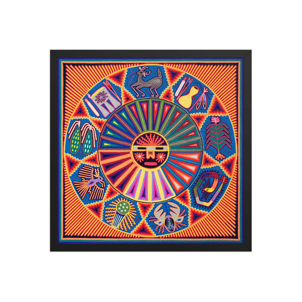 Huichol Yarn Painting Print • L - 004 - Huichol Arts