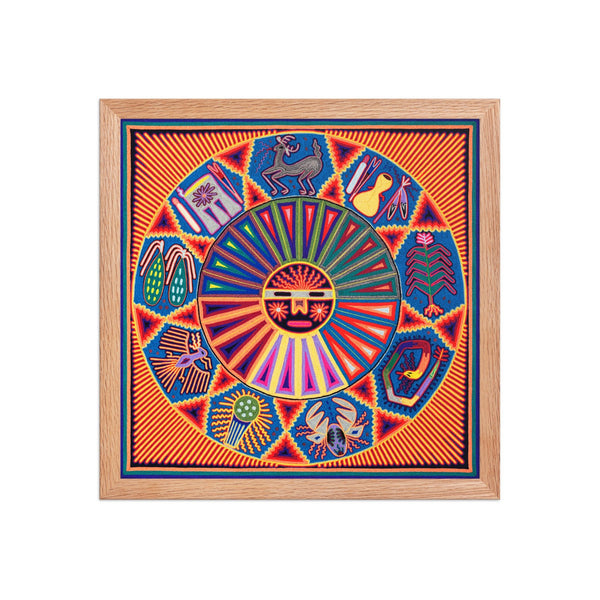 Huichol Yarn Painting Print • L - 004 - Huichol Arts