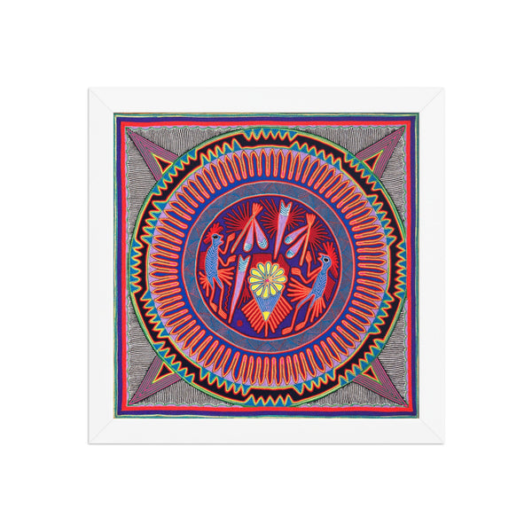 Huichol Yarn Painting Print • L - 007 - Huichol Arts
