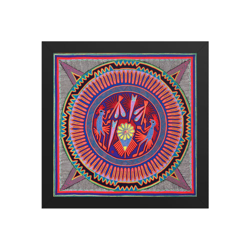 Huichol Yarn Painting Print • L - 007 - Huichol Arts