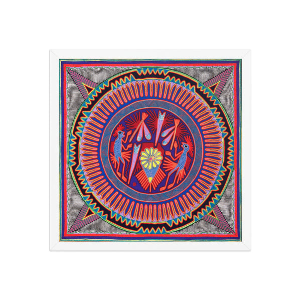 Huichol Yarn Painting Print • L - 007 - Huichol Arts