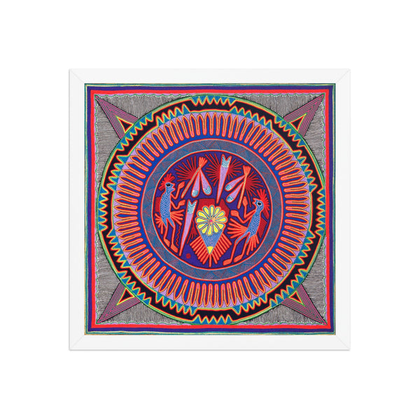 Huichol Yarn Painting Print • L - 007 - Huichol Arts