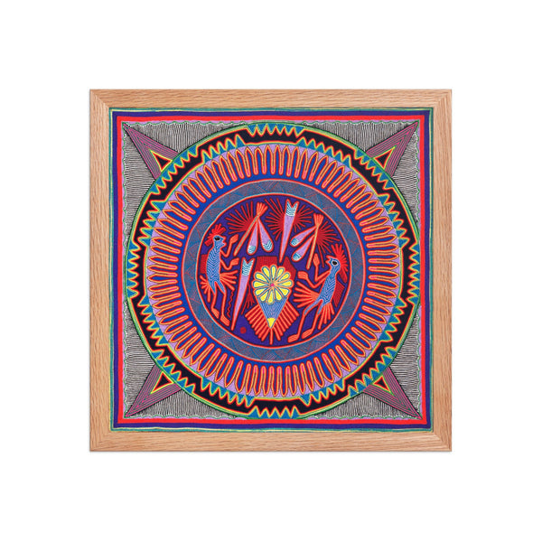Huichol Yarn Painting Print • L - 007 - Huichol Arts