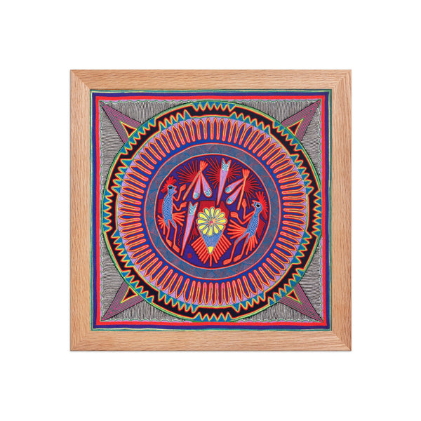 Huichol Yarn Painting Print • L - 007 - Huichol Arts