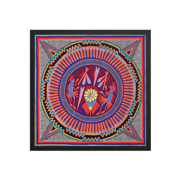 Huichol Yarn Painting Print • L - 007 - Huichol Arts