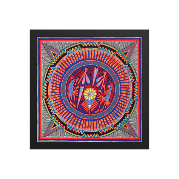 Huichol Yarn Painting Print • L - 007 - Huichol Arts