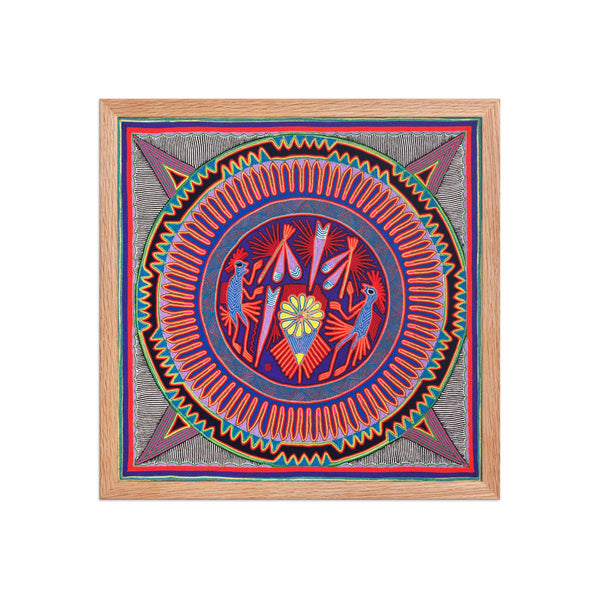 Huichol Yarn Painting Print • L - 007 - Huichol Arts