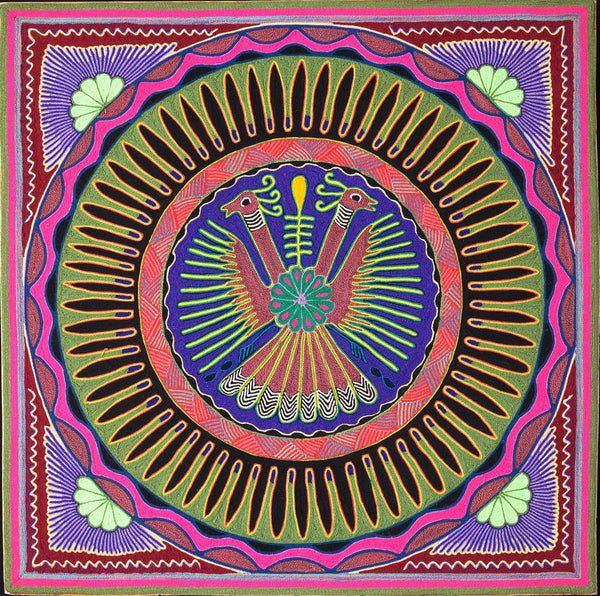 Huichol Yarn Painting Print • L - 008 - Huichol Arts