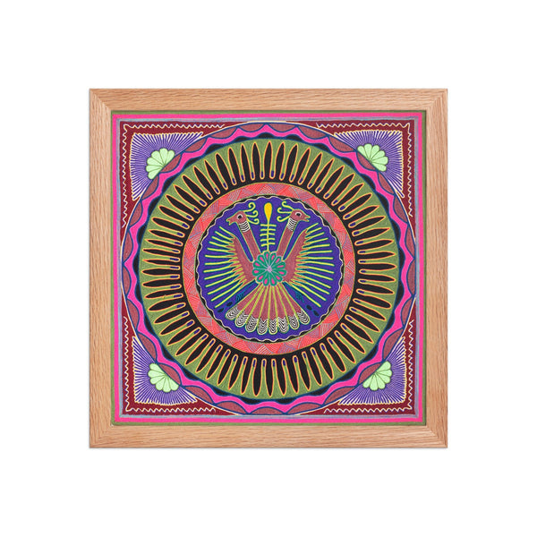 Huichol Yarn Painting Print • L - 008 - Huichol Arts