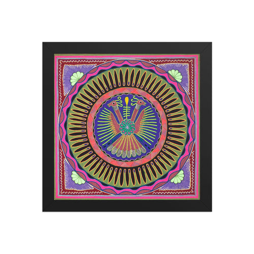 Huichol Yarn Painting Print • L - 008 - Huichol Arts