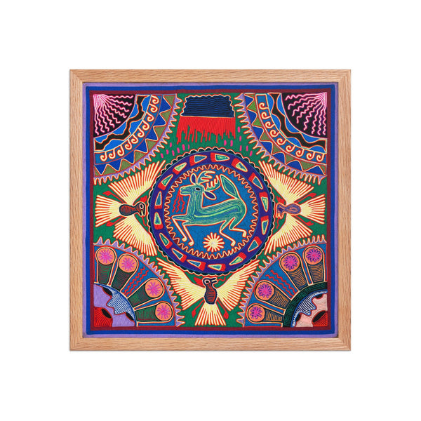 Huichol Yarn Painting Print • L - 010 - Huichol Arts