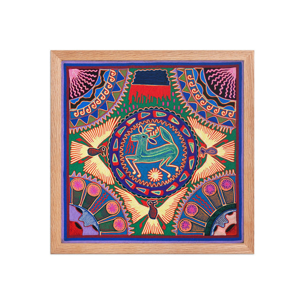 Huichol Yarn Painting Print • L - 010 - Huichol Arts
