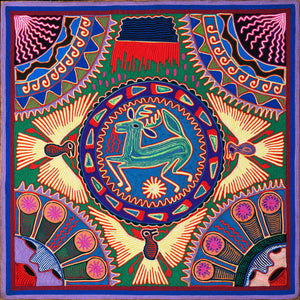 Huichol Yarn Painting Print • L - 010 - Huichol Arts
