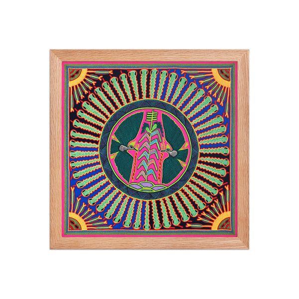 Huichol Yarn Painting Print • L - 012 - Huichol Arts