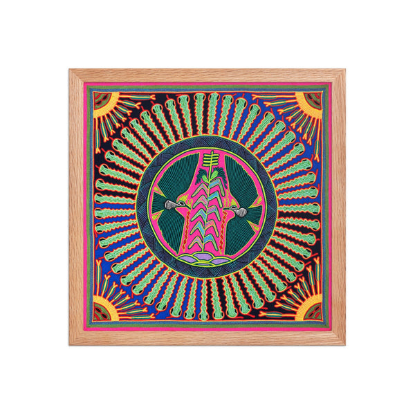 Huichol Yarn Painting Print • L - 012 - Huichol Arts