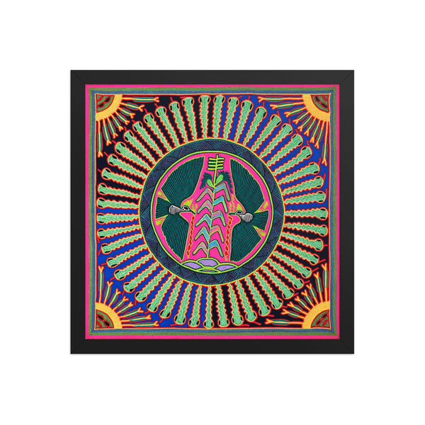 Huichol Yarn Painting Print • L - 012 - Huichol Arts
