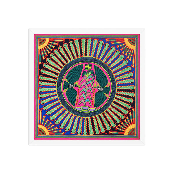 Huichol Yarn Painting Print • L - 012 - Huichol Arts