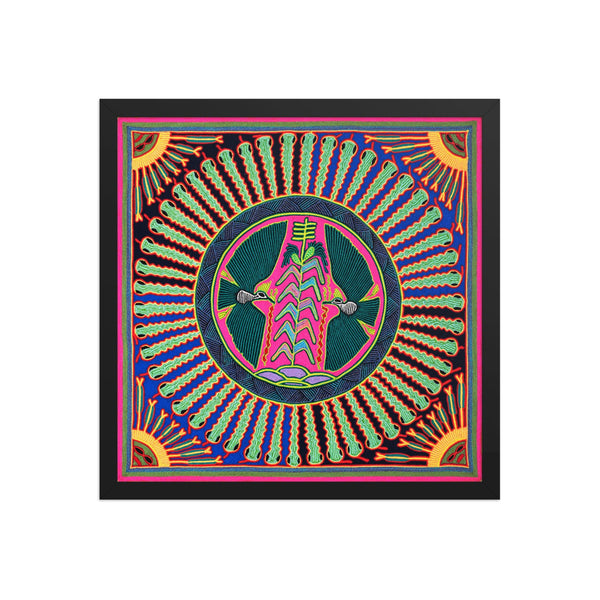 Huichol Yarn Painting Print • L - 012 - Huichol Arts