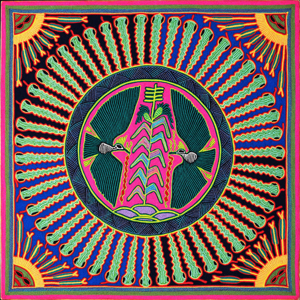 Huichol Yarn Painting Print • L - 012 - Huichol Arts