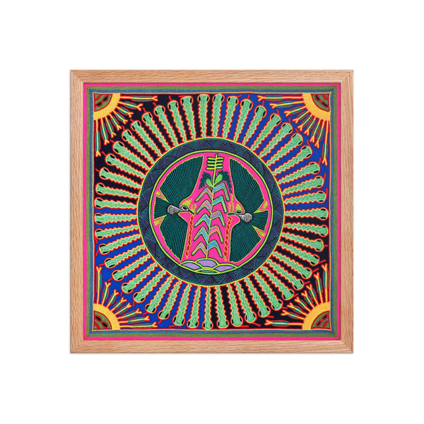 Huichol Yarn Painting Print • L - 012 - Huichol Arts