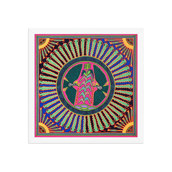 Huichol Yarn Painting Print • L - 012 - Huichol Arts